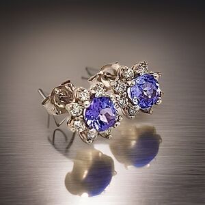 Natural Sapphire Diamond Halo Earrings 14k WG 1.02 TCW Certified $3,950 121427
